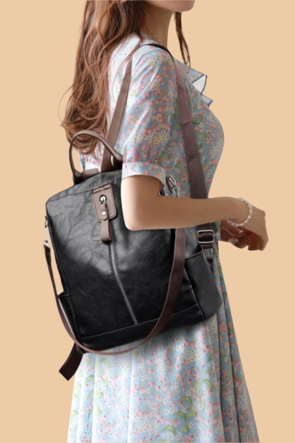 PU Leather Backpack Bag