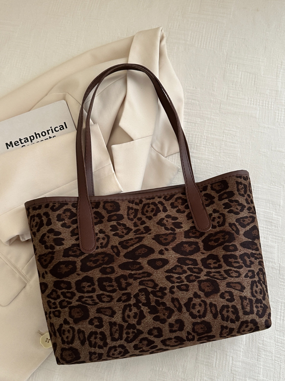 Serenity Leopard Polyester Tote Bag