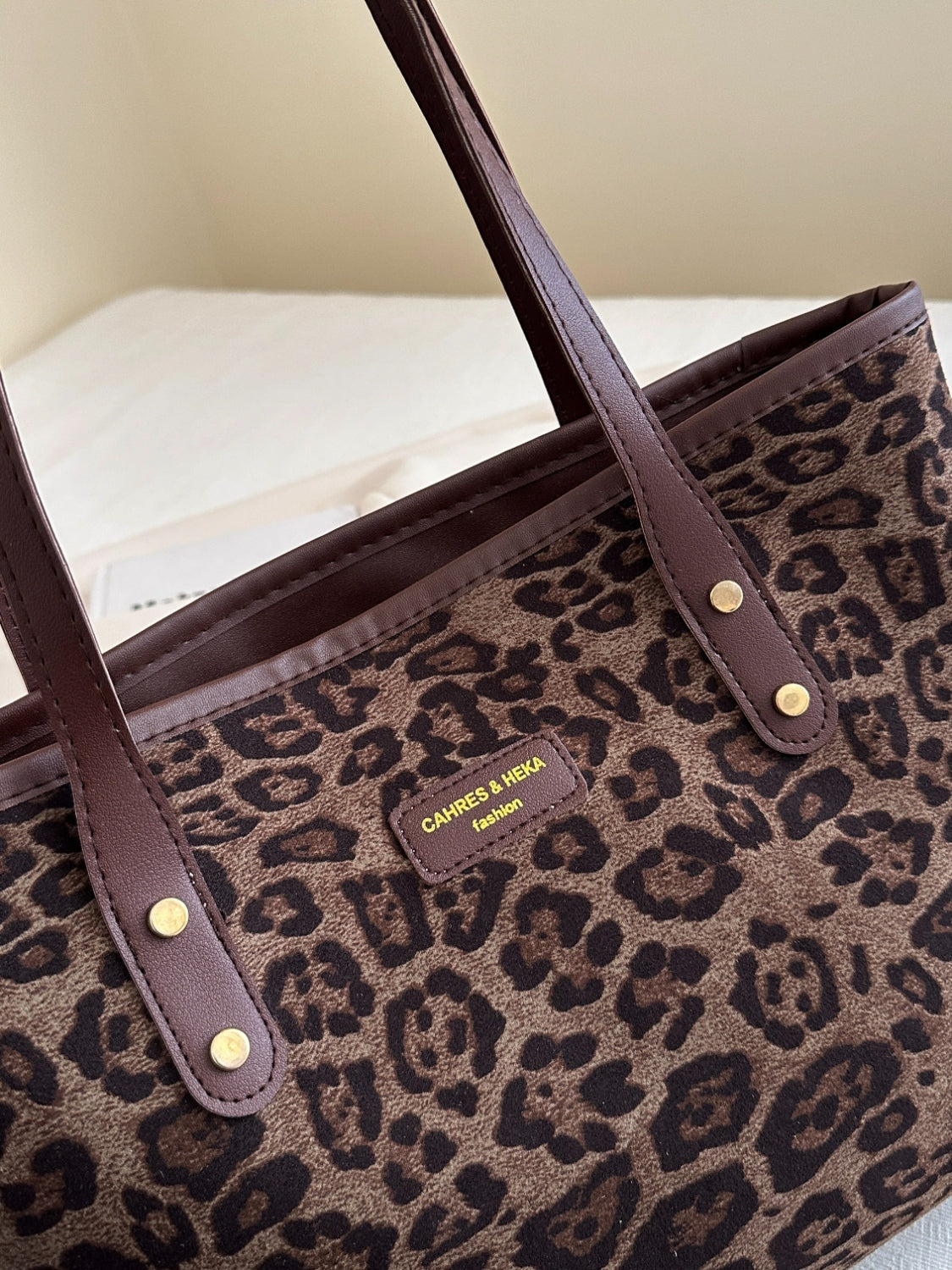 Serenity Leopard Polyester Tote Bag