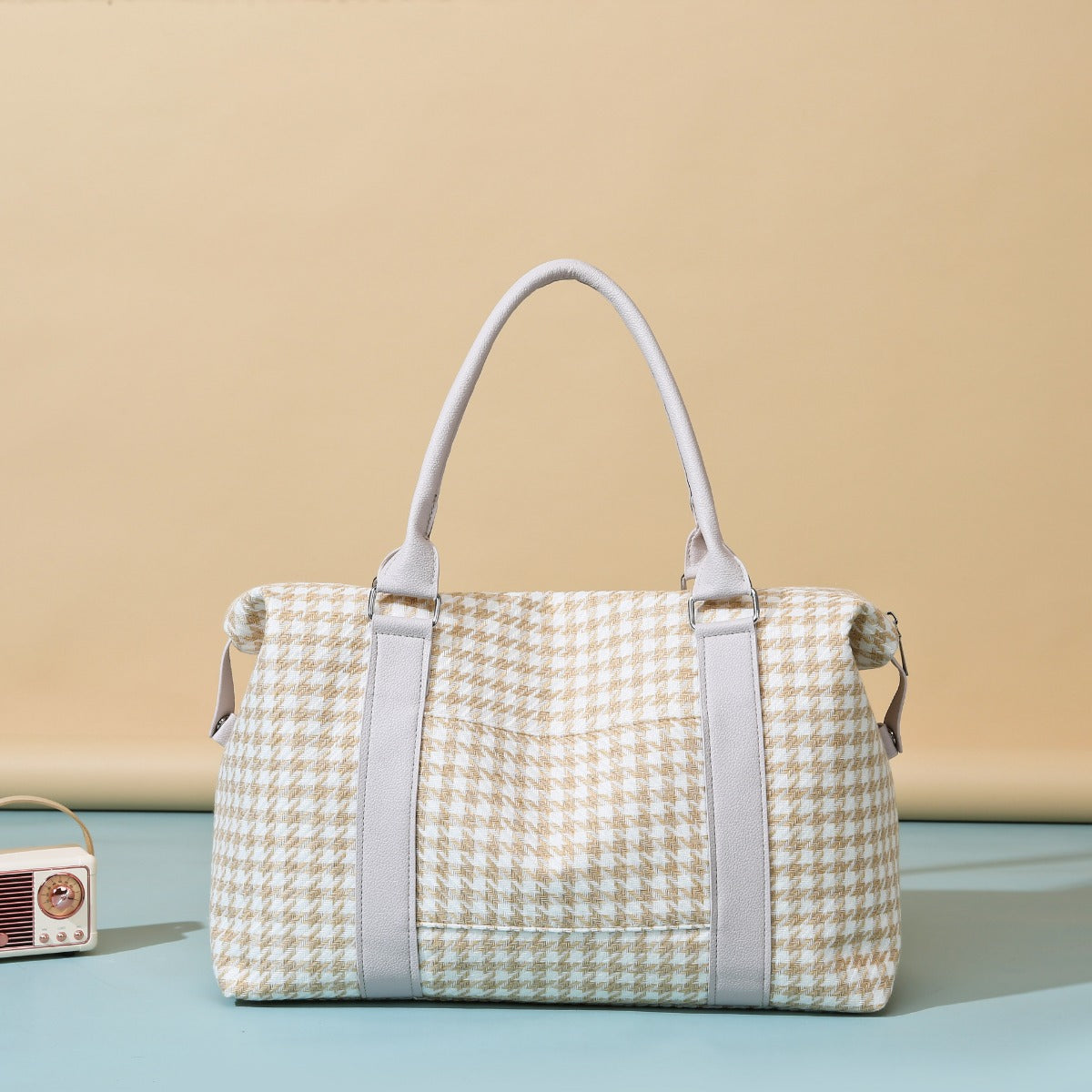 Serenity Houndstooth Canvas Travel Bag.