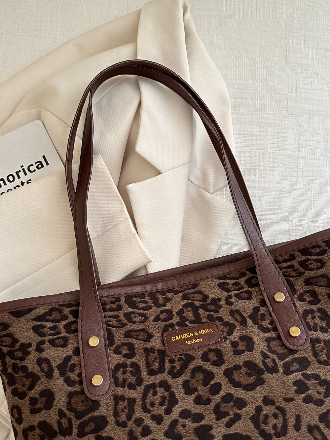 Serenity Leopard Polyester Tote Bag