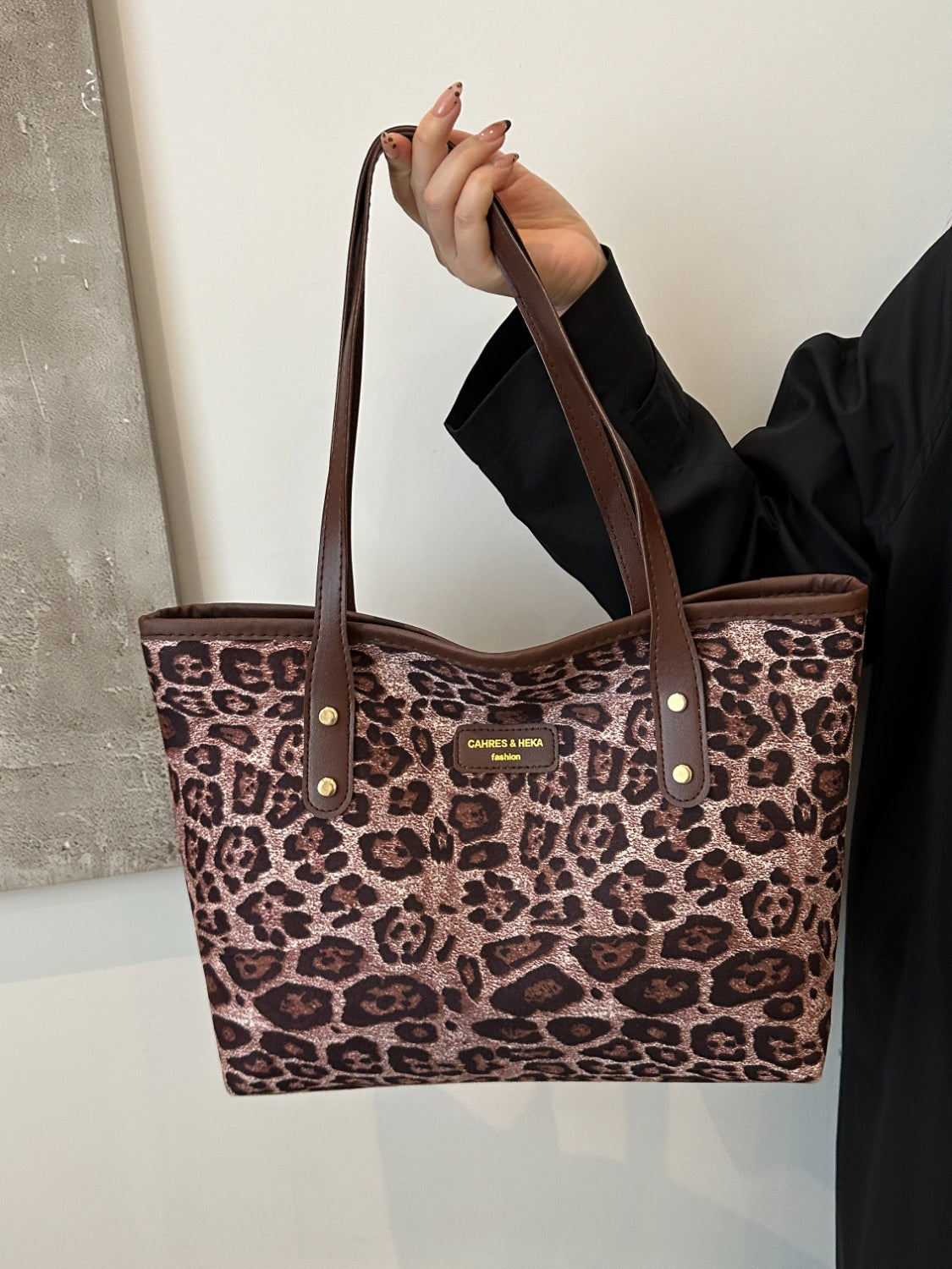 Serenity Leopard Polyester Tote Bag