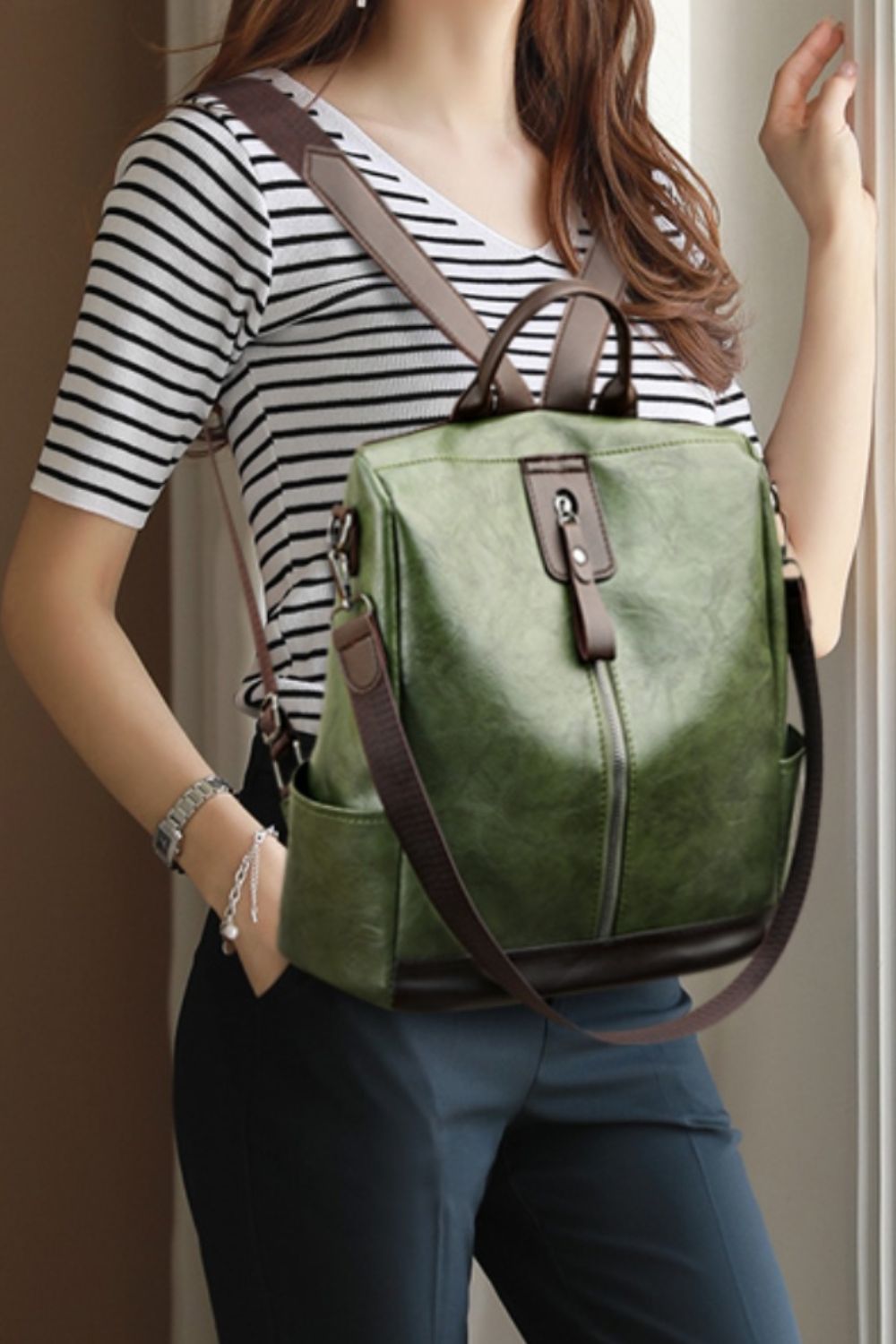 PU Leather Backpack Bag