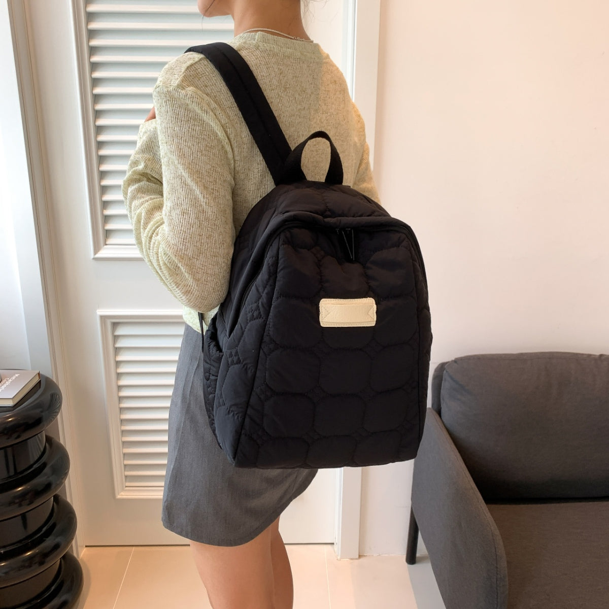 Serenity Quilted Polyester Backpack Bag