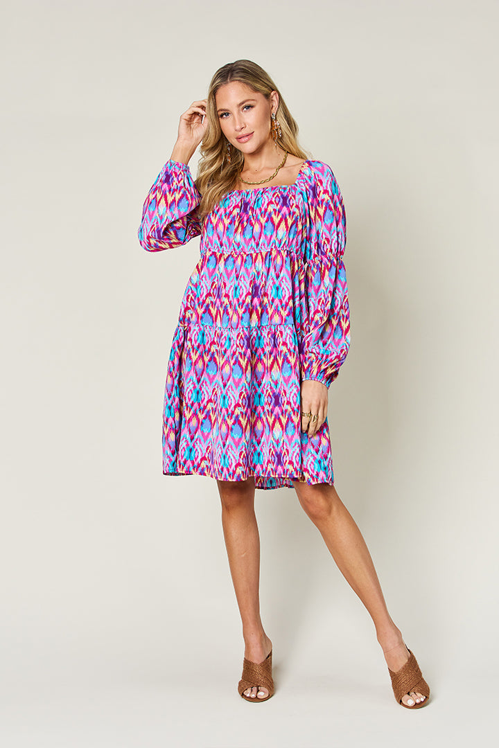 Printed Long Sleeve Dress.