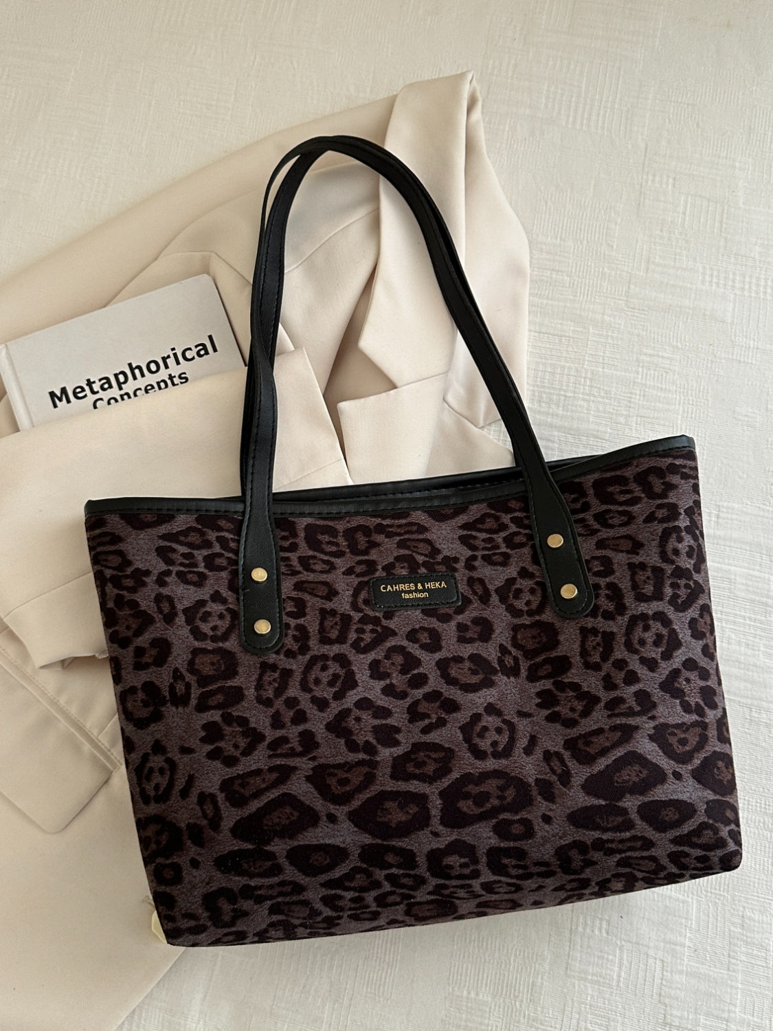 Serenity Leopard Polyester Tote Bag