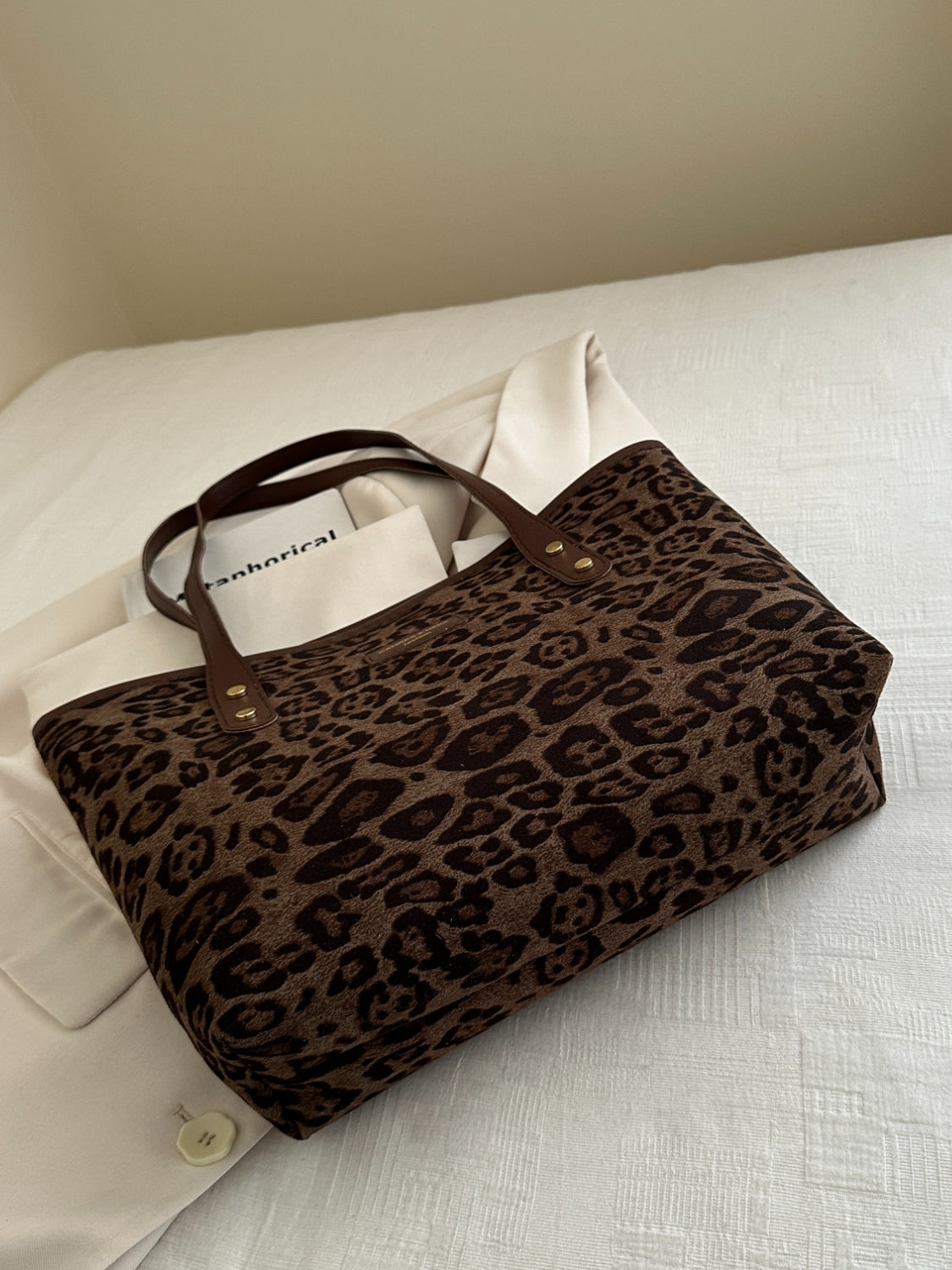 Serenity Leopard Polyester Tote Bag