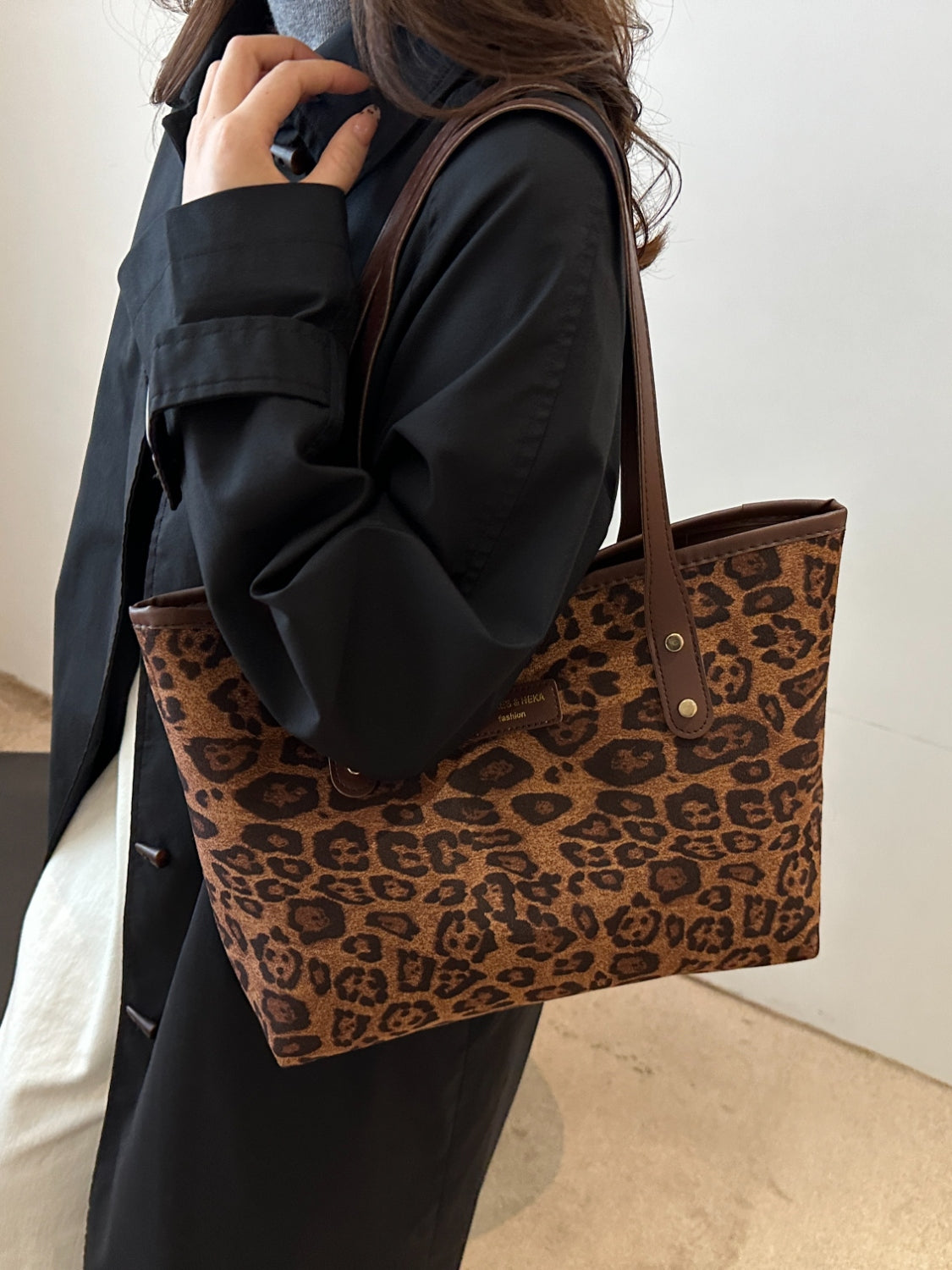 Serenity Leopard Polyester Tote Bag