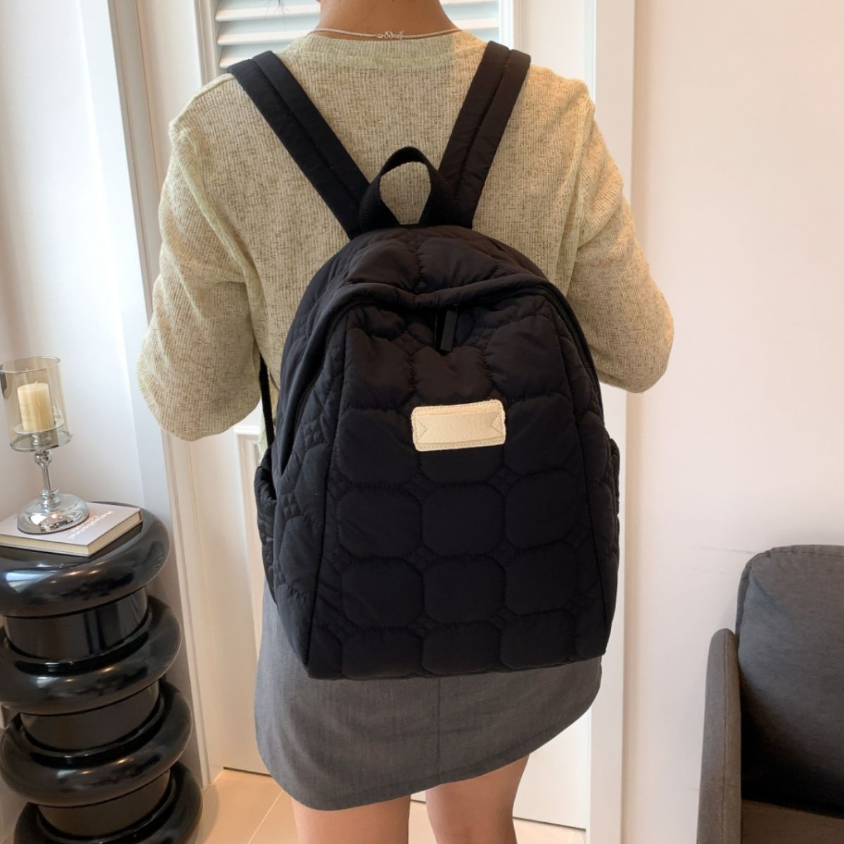 Serenity Quilted Polyester Backpack Bag